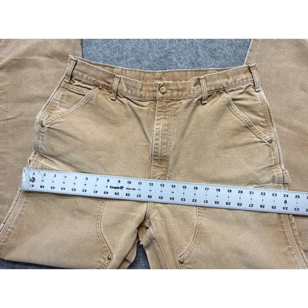 Carhartt B01 BRN Double Front Logger Dungaree Pants Brown UFCW Made in USA 38x34